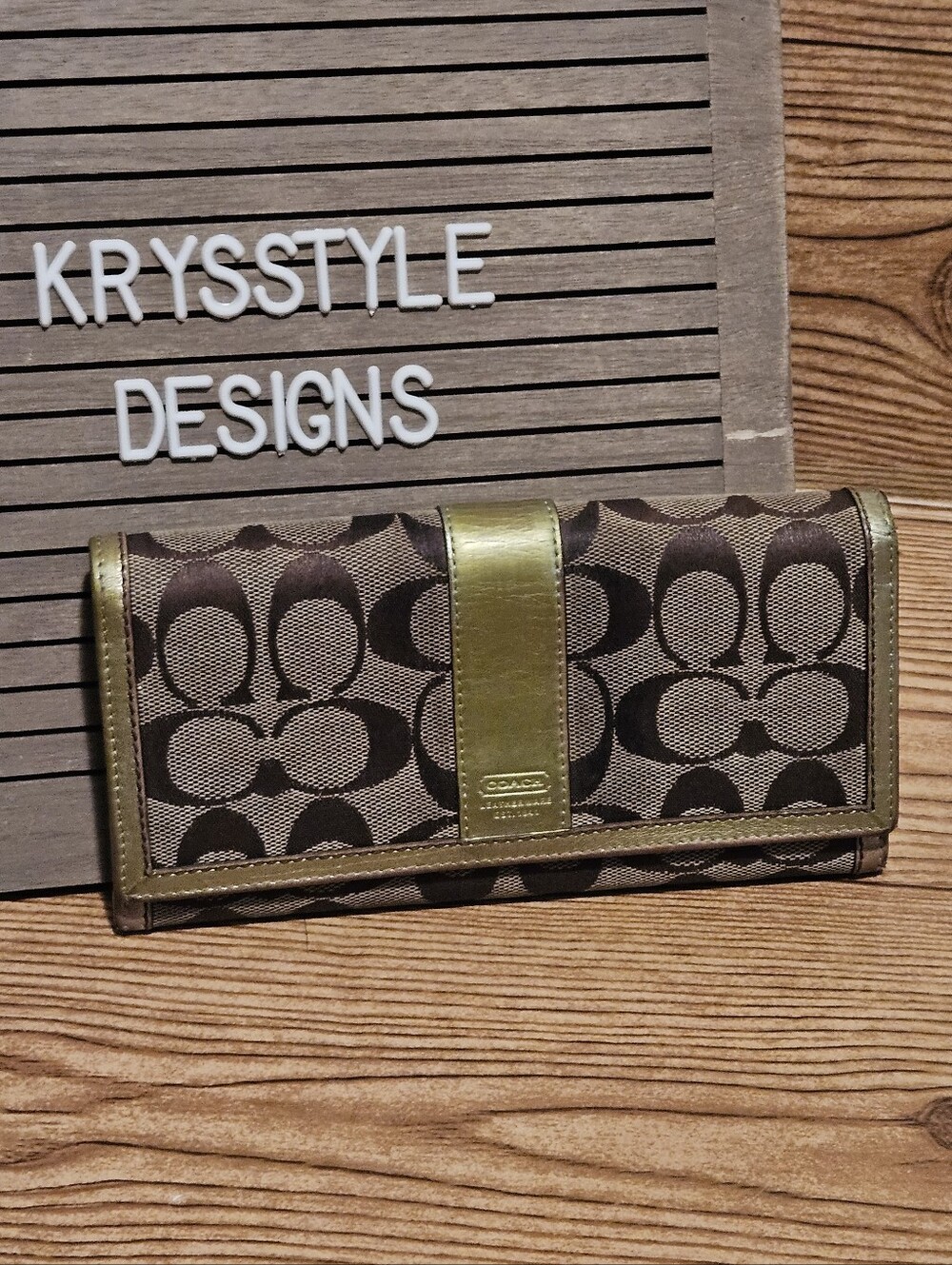 Vintage Coach Wallet Gold Brown